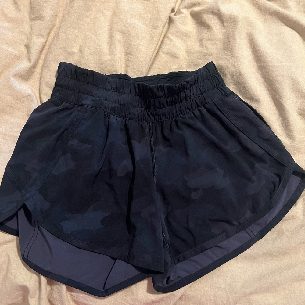 Lululemon Athletica Black Camouflage Athletic Shorts